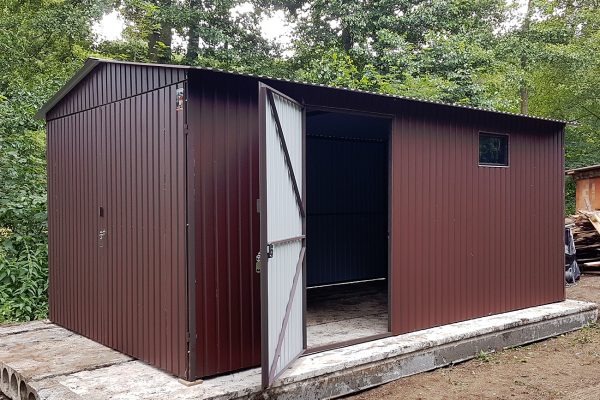 Plechová montovaná garáž 3×5 - hnedá