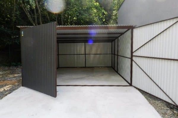 Plechová montovaná garáž 4×5 - šedá