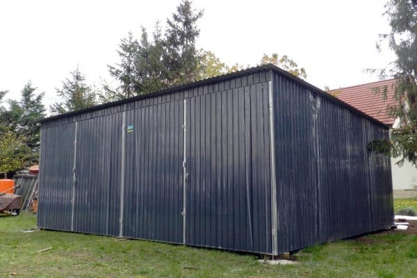 Plechová garáž 6x5 m - grafit tmavý