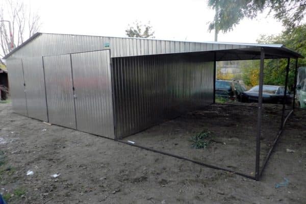 Plechová garáž 6x6 m - stříbrná