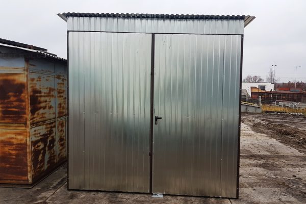 Plechová garáž 3x5m - pozink/ dvojkrídlová brána
