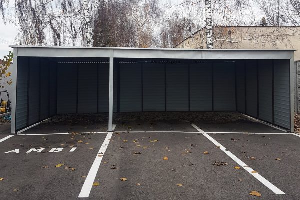 Plechová garáž 7,5x4,5m - biela