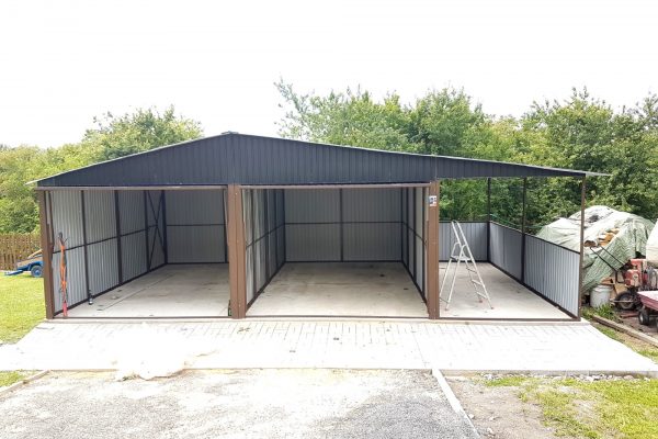 Plechová montovaná garáž 6×5m - čierna