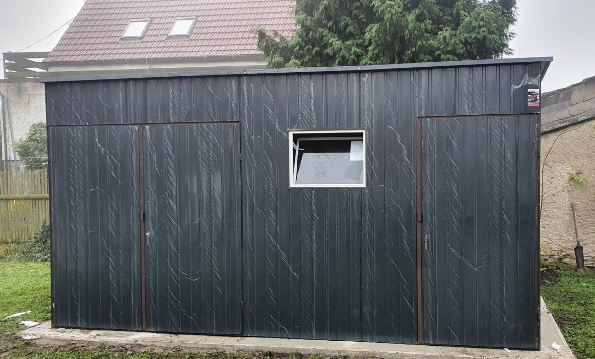 Záhradný domček 4,8×3 m- grafit tmavý
