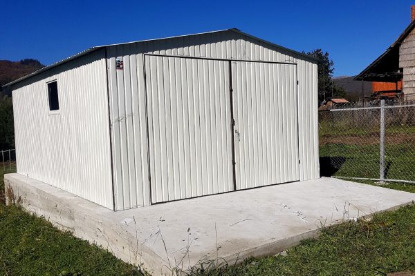 Plechová garáž 4x6m - biela