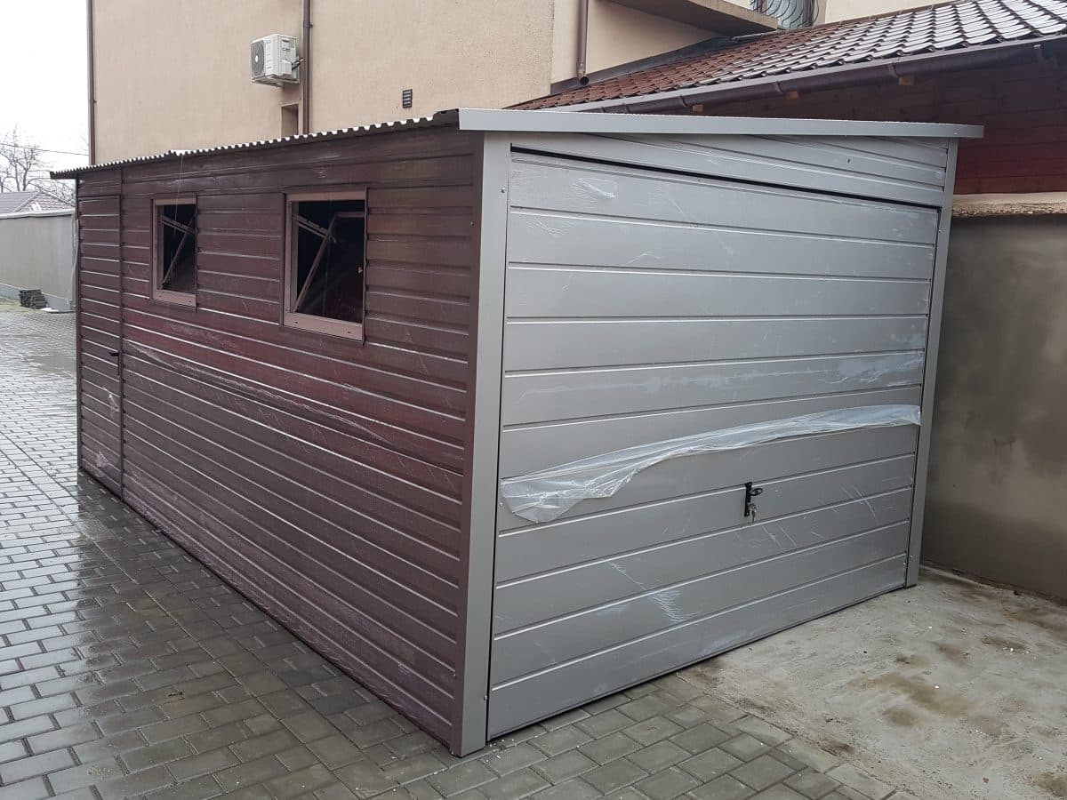 Plechová garáž 3x5m - strieborná